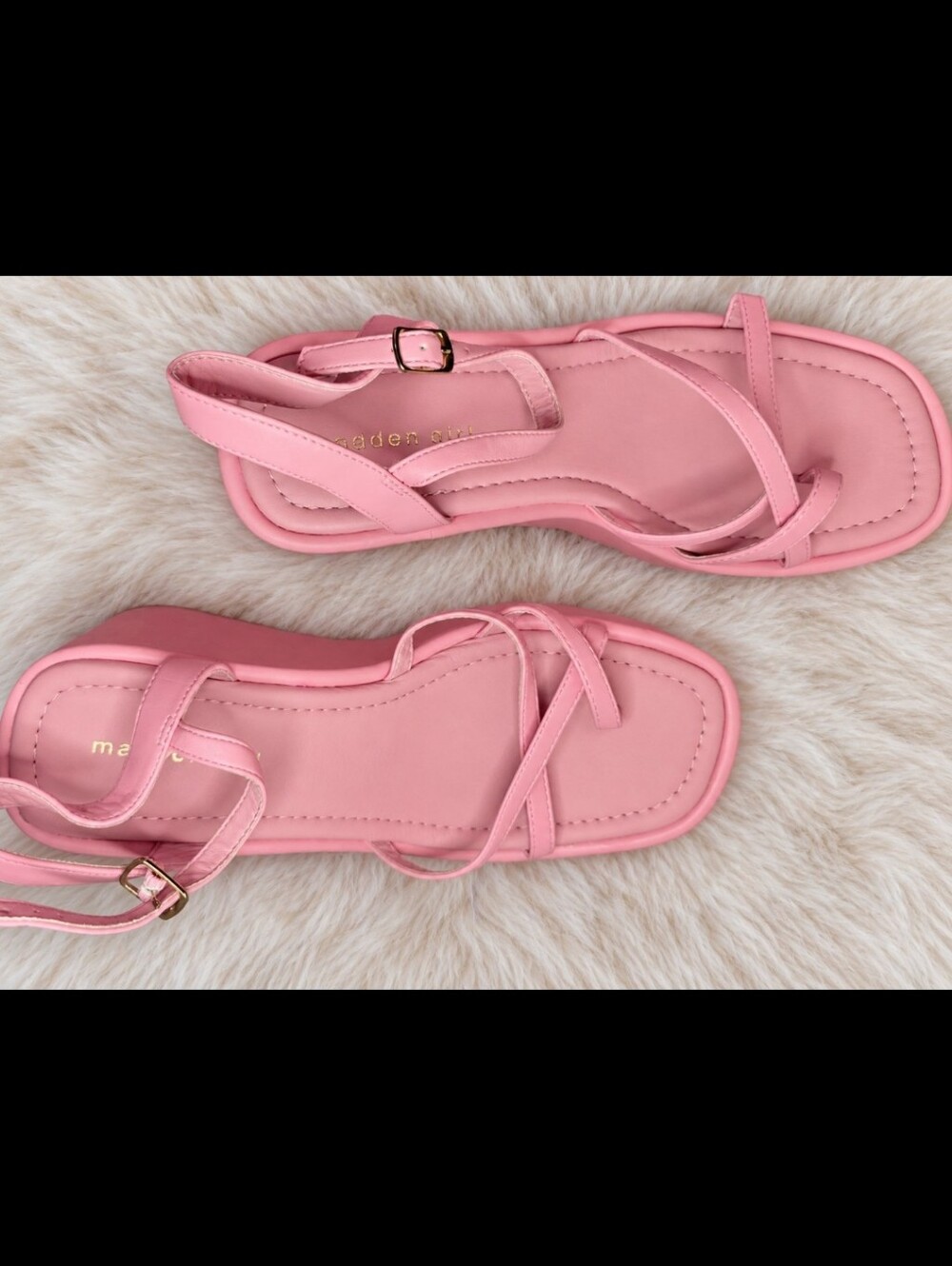 Madden Girl Women's Pink Platform Sandals Size 9.5 Strappy Ankle Buckle Casual